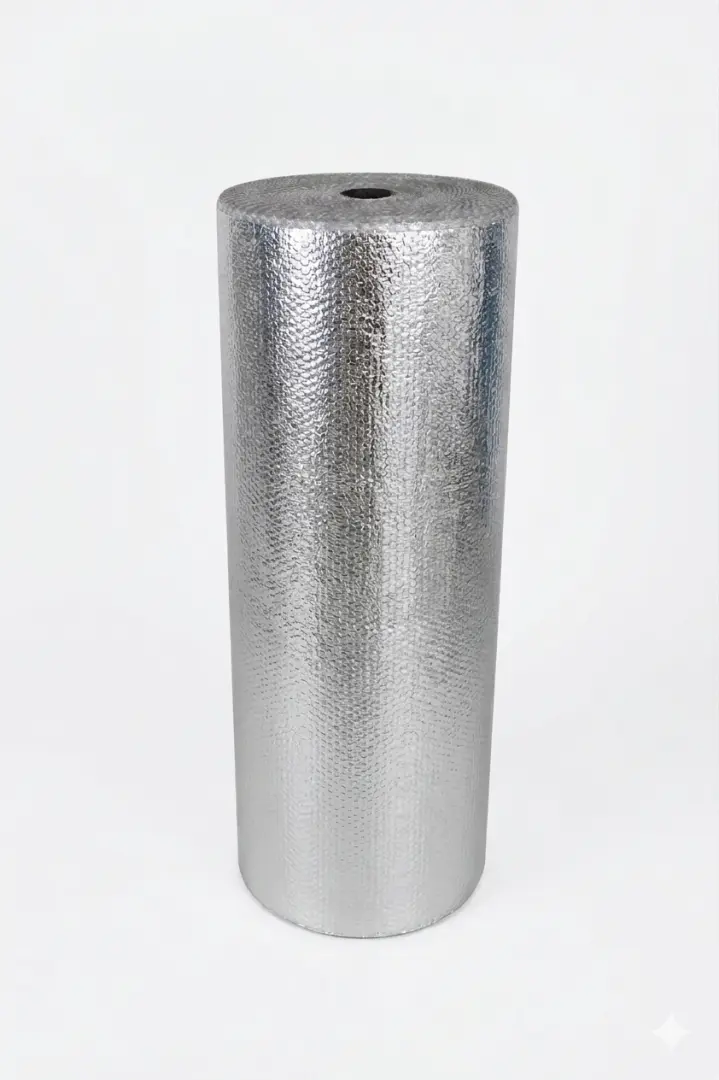 Rollo de plástico de burbujas 1.20x50m 90g+PET metalizado+PET metalizado tricapa